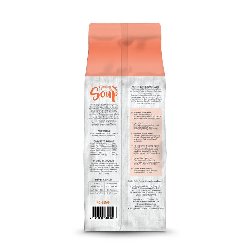 KitCat Savoury Soup Wet Food Pouches Salmon (6 x 50g)