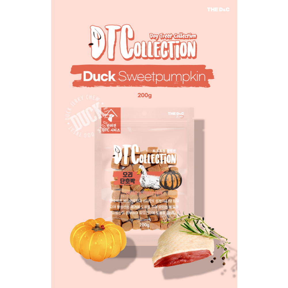 Korean Pet Food Dog Treat Collection Duck & Sweet Pumpkin Jerky 200g