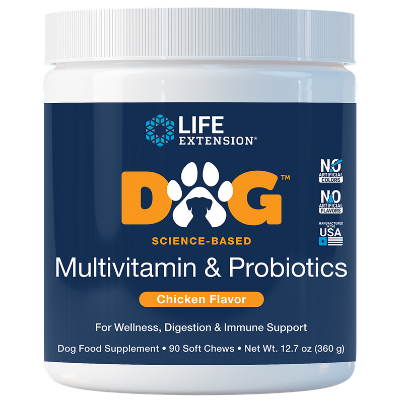 Life Extension Dog Multivitamin & Probiotics 90 Soft Chews