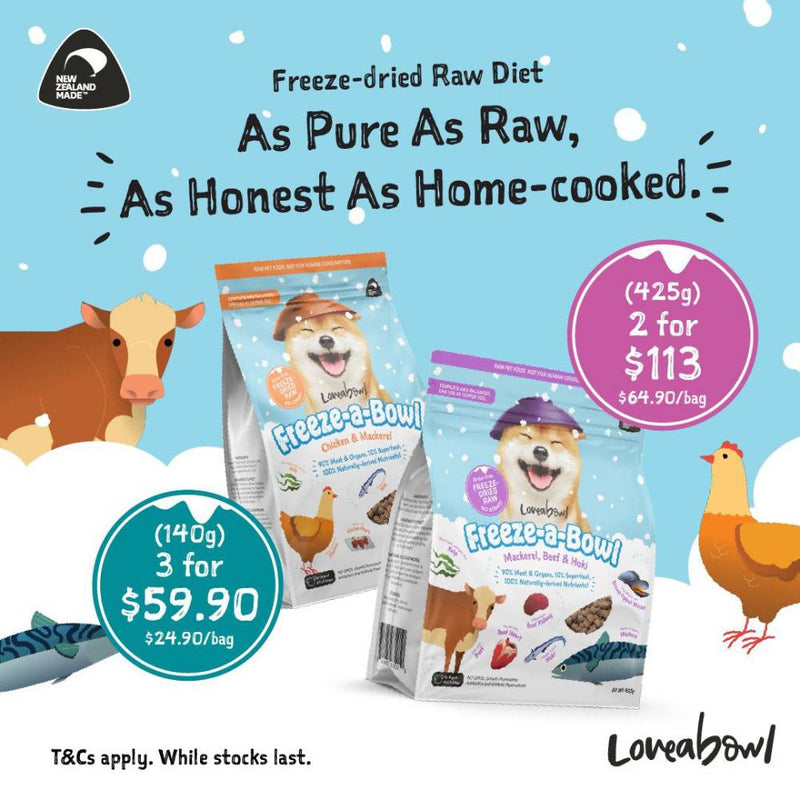 Loveabowl Dog Food Freeze A Bowl Freeze-Dried Raw Chicken & Mackerel 425g