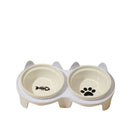 MDQ Raised Ceramic Cat Feeding Bowls - Double D12cm x 28cm x B15cm x H10cm