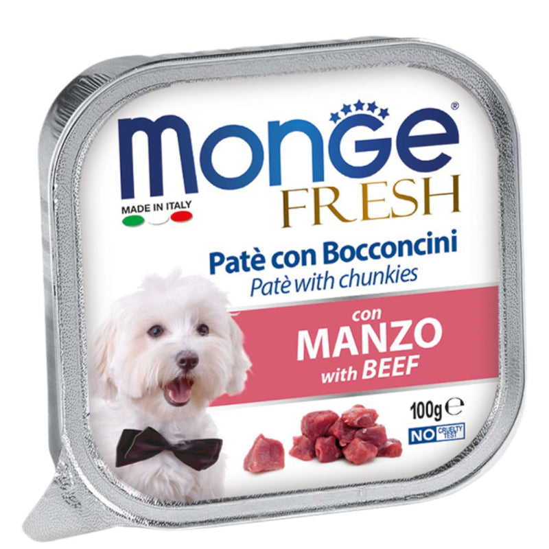 Monge Dog Fresh - Beef Pate with Chunkies 100g