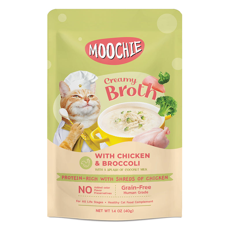 Moochie Cat Creamy Broth Chicken & Broccoli 40g