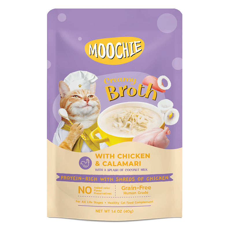 Moochie Cat Creamy Broth Chicken & Calamari 40g