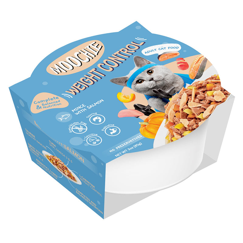 Moochie Cat Mince With Salmon Weight Control 85g