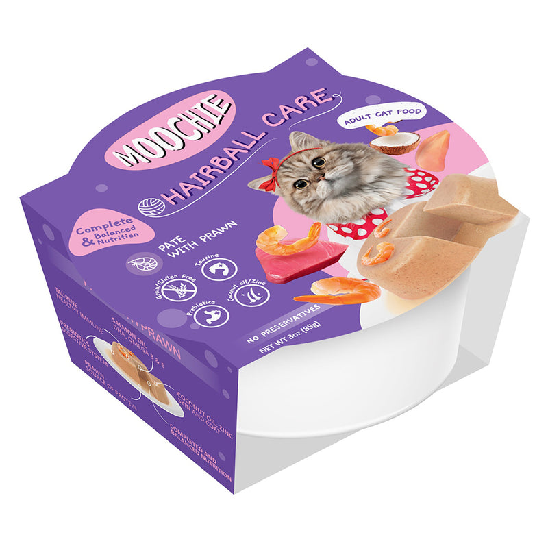 Moochie Cat Pate With Prawn Hairball Care 85g