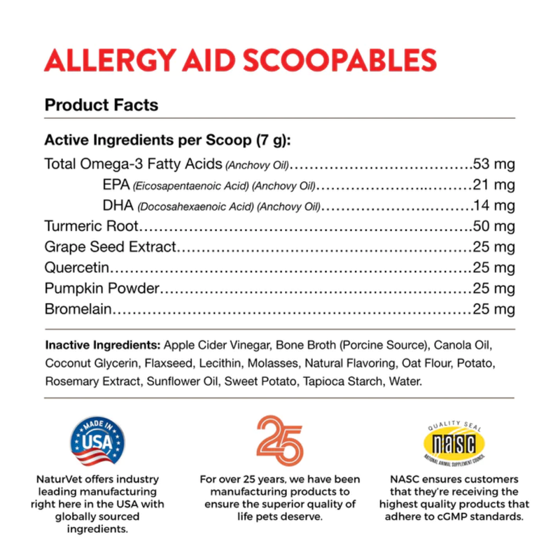 NaturVet Dog Aller-911 Allergy Aid Scoopables 11oz