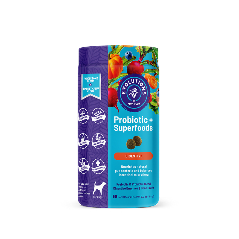 NaturVet Evolutions Probiotic + Superfoods Soft Chews for Dogs 90cts