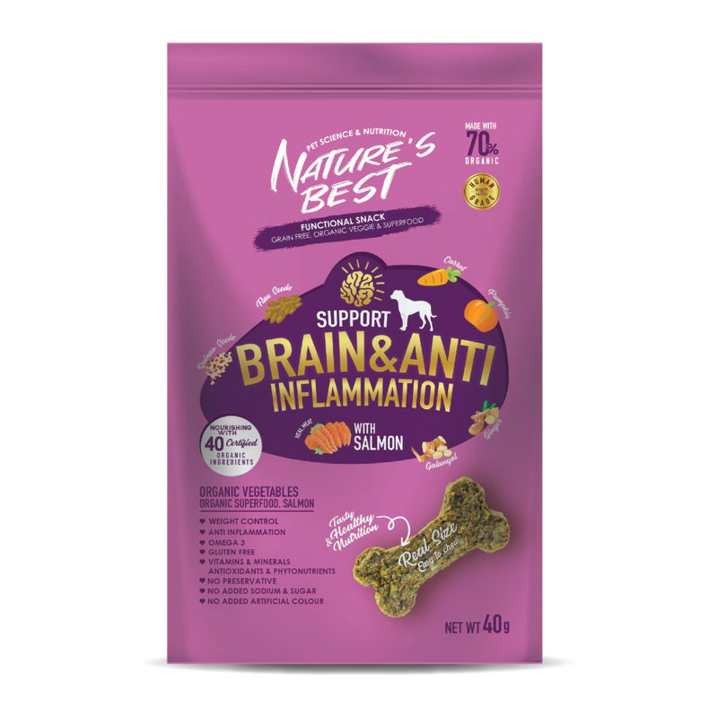 Nature's Best Dog Snack Support Brain & Anti Inflammation With Salmon 40g
