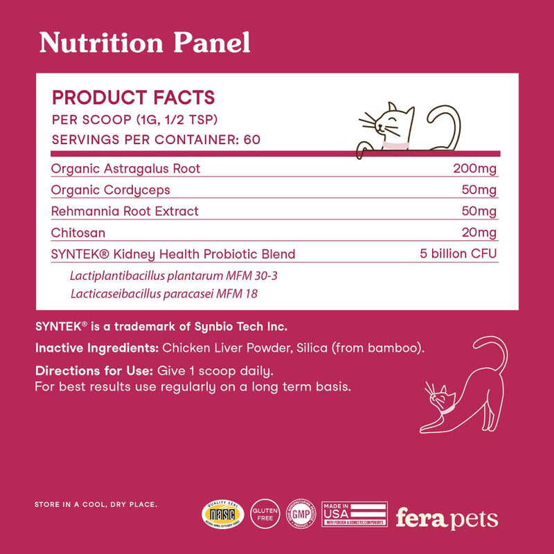 Fera Pets Cats Kidney Support with Probiotics 2.12oz