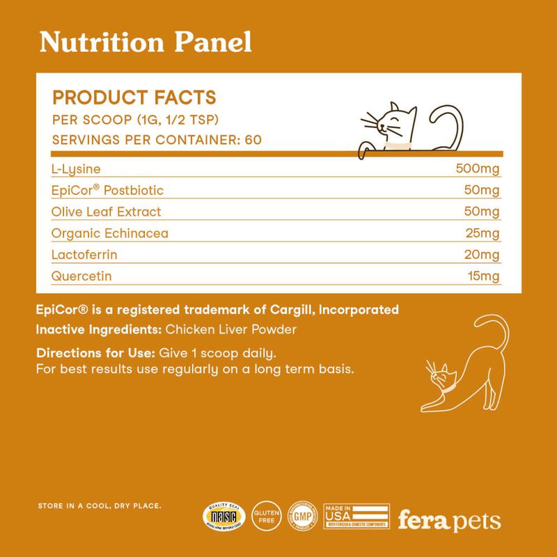 Fera Pets Cats Lysine Immune with Postbiotics 2.12oz