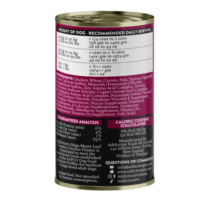 Addiction Dog Mega Meaty Loaf Country Chicken Dinner 700g