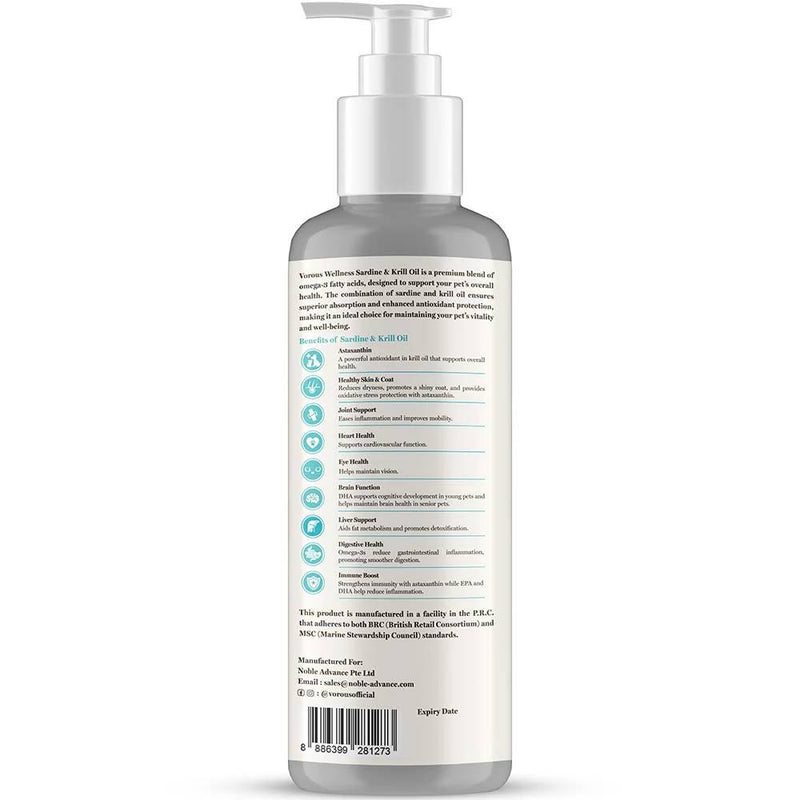 Vorous Sardine & Krill Oil for Cats & Dogs 120ml
