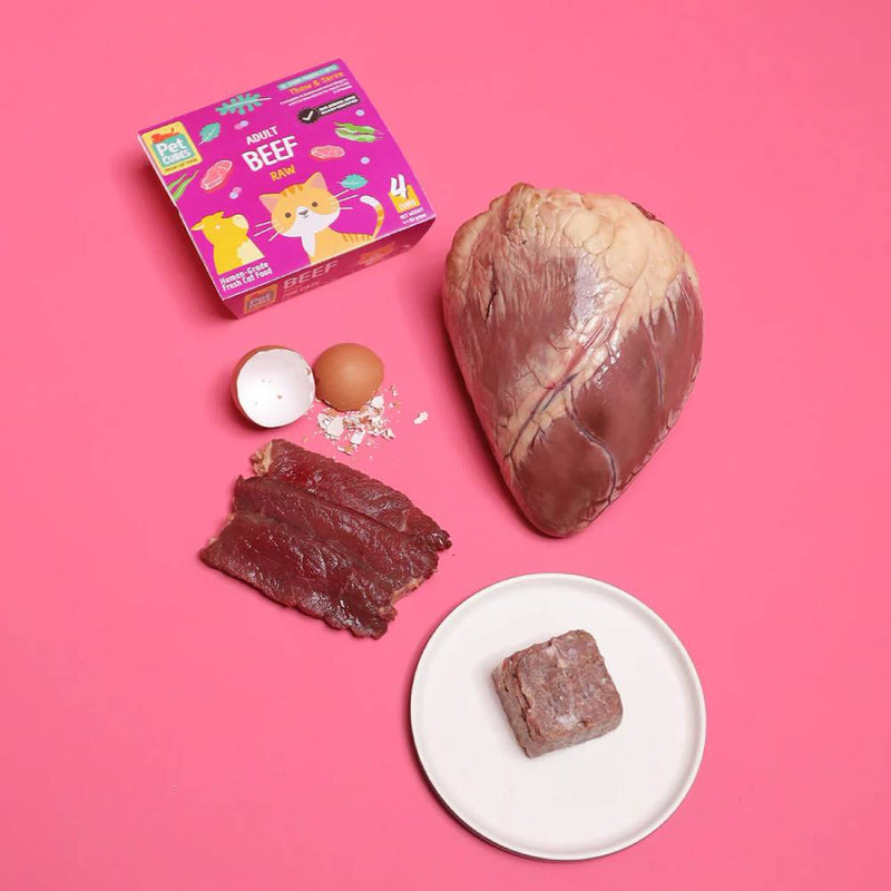 *FROZEN* PetCubes Cat Raw Beef 1.28kg (4 x 320g)