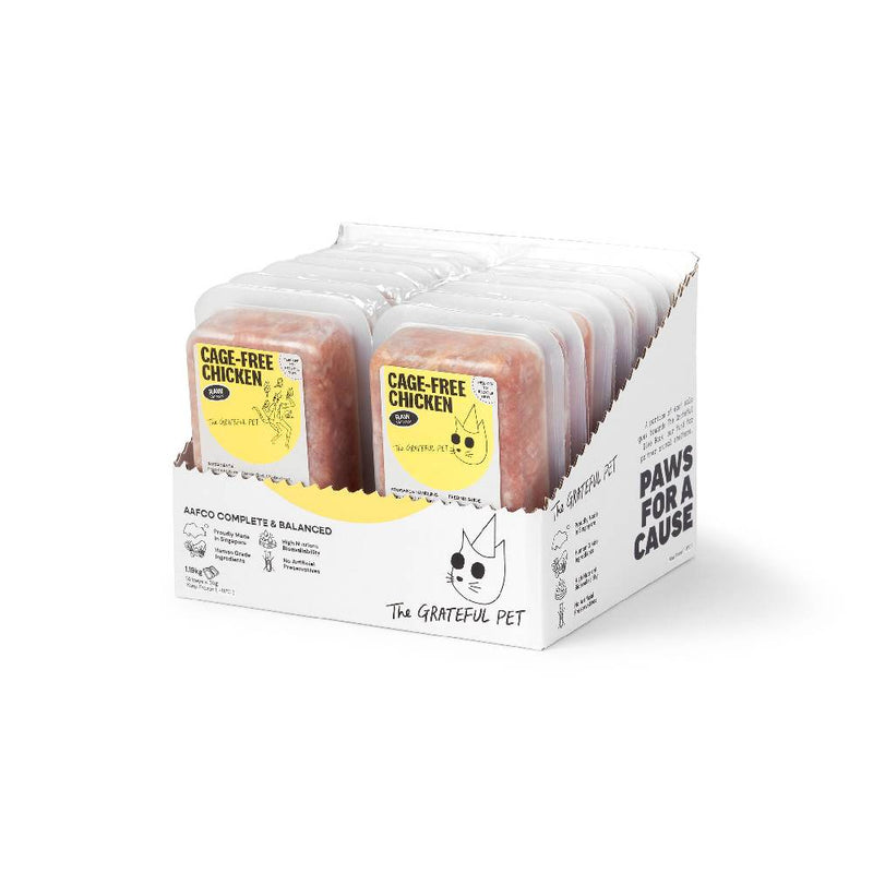 *FROZEN* The Grateful Pet Cat Raw Cage-Free Chicken 1.19kg (85g x 14)