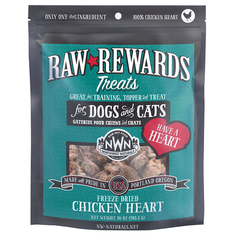 Northwest Naturals Dogs & Cats Raw Rewards Chicken Heart Treats 10oz