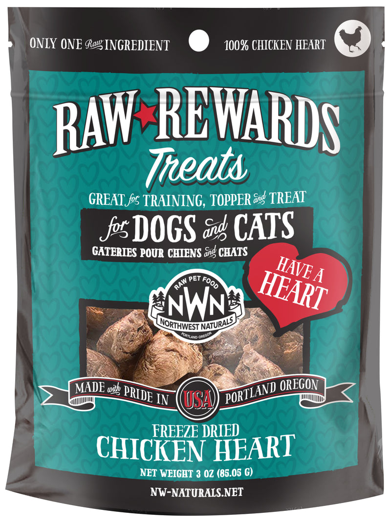 Northwest Naturals Dogs & Cats Raw Rewards Chicken Heart Treats 3oz