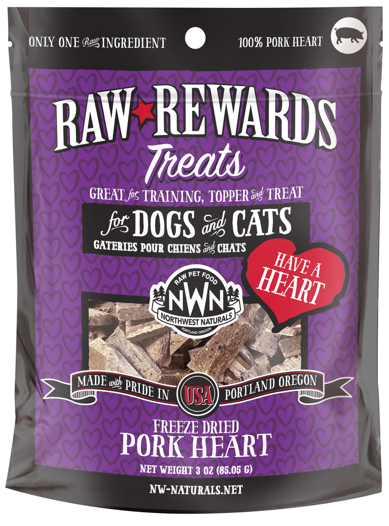 Northwest Naturals Dogs & Cats Raw Rewards Pork Heart Treats 3oz