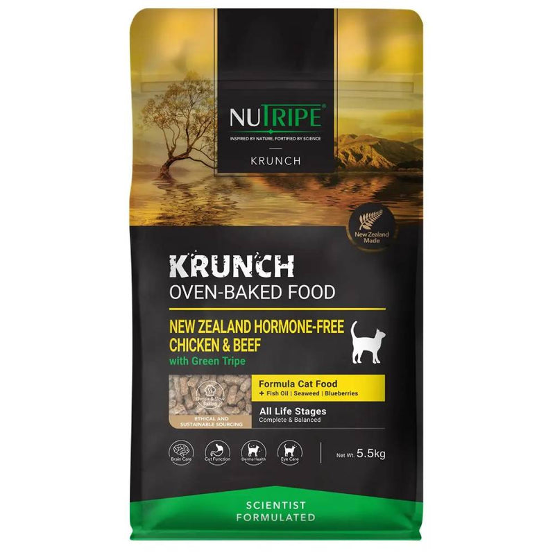 Nutripe Cat Krunch Oven-Baked NZ Hormone-Free Chicken & Beef with Green Tripe 5.5kg