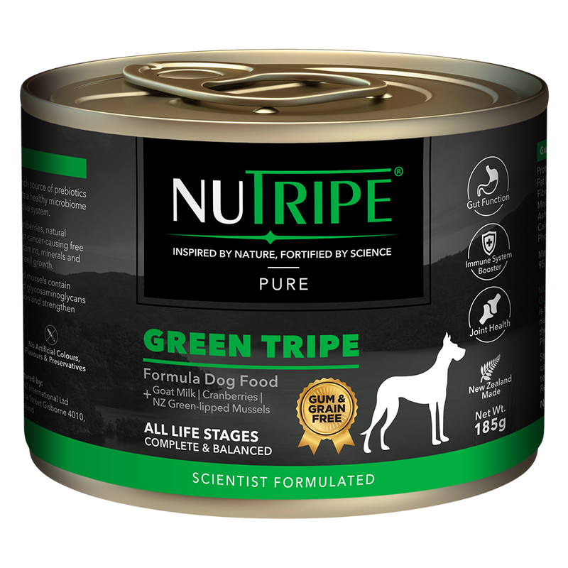 Nutripe Dog Gum & Grain Free Pure Green Tripe 185g