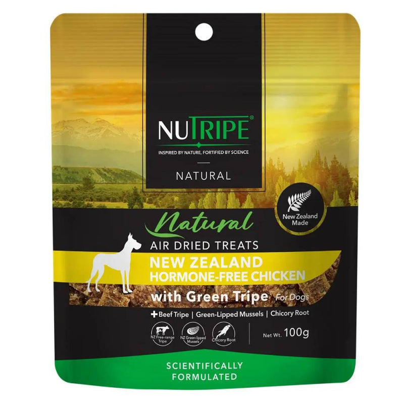 Nutripe Dog Natural Air-Dried New Zealand Hormone-Free Chicken with Green Tripe Treats 100g
