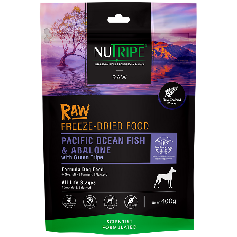 Nutripe Dog Raw Freeze Dried Pacific Ocean Fish & Abalone with Green Tripe 400g