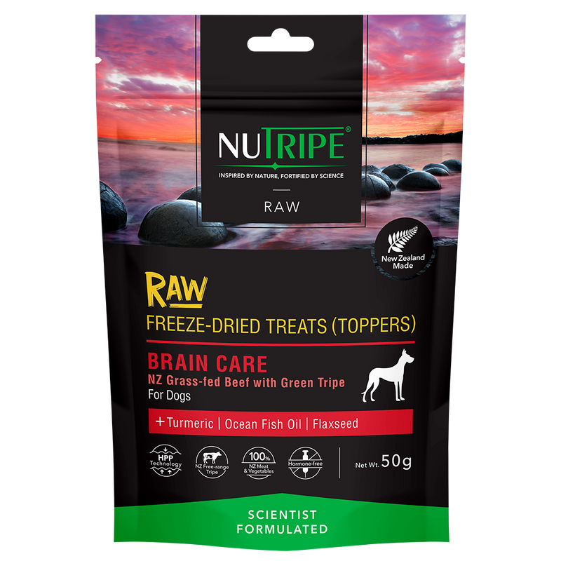 Nutripe Dog Raw Freeze Dried Treats Toppers Brain Care 50g