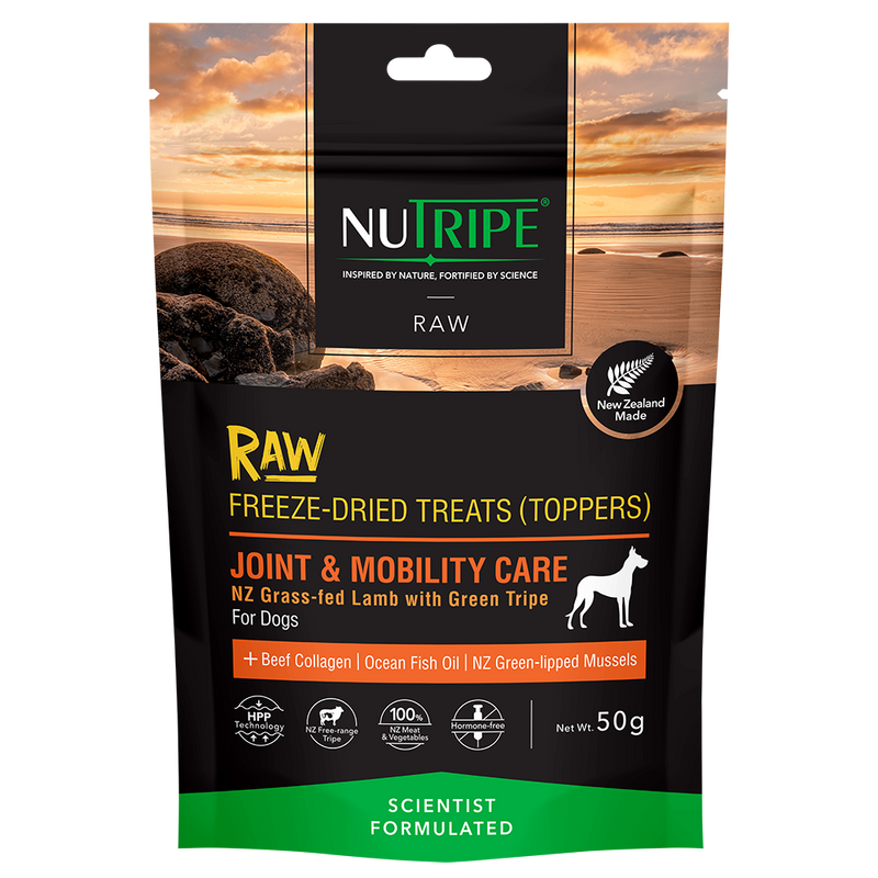 Nutripe Dog Raw Freeze Dried Treats Toppers Joint & Mobility Care 50g