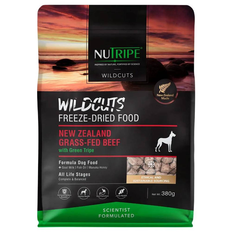 Nutripe Dog Wildcuts Freeze-Dried NZ Grass-Fed Beef with Green Tripe 380g