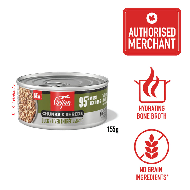 Orijen Cat Chunks & Shreds Duck & Liver Entree 155g