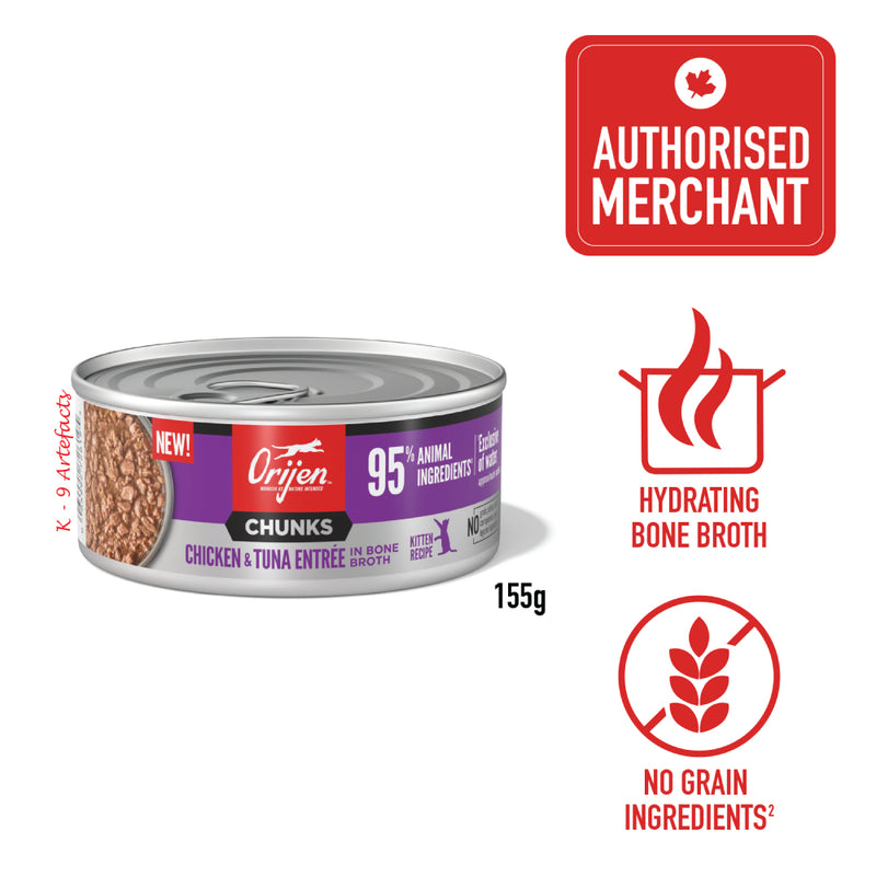 Orijen Cat Kitten Chunks & Shreds Chicken & Tuna Entree 155g