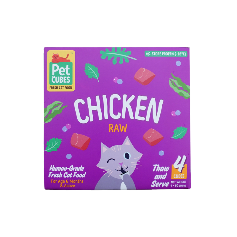 *FROZEN* PetCubes Cat Raw Chicken 1.28kg (4 x 320g)