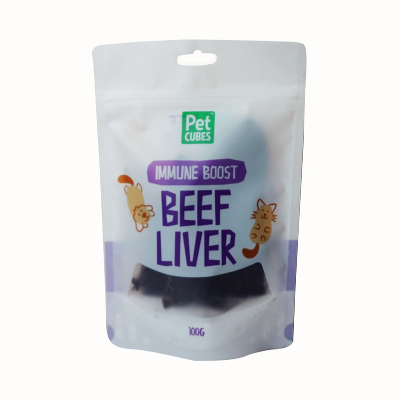 PetCubes Dogs & Cats Natural Treats Beef Liver 100g