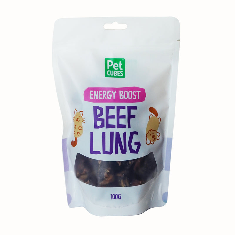 PetCubes Dogs & Cats Natural Treats Beef Lung 100g