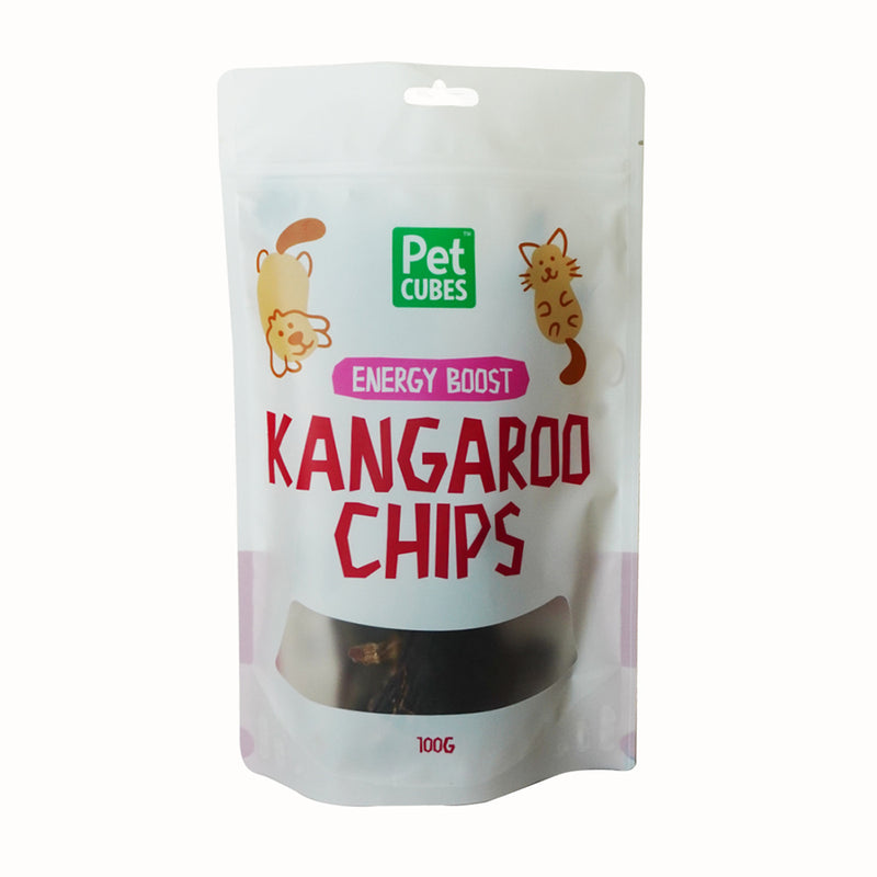 PetCubes Dogs & Cats Natural Treats Kangaroo Chips 100g