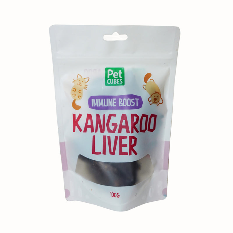 PetCubes Dogs & Cats Natural Treats Kangaroo Liver 100g