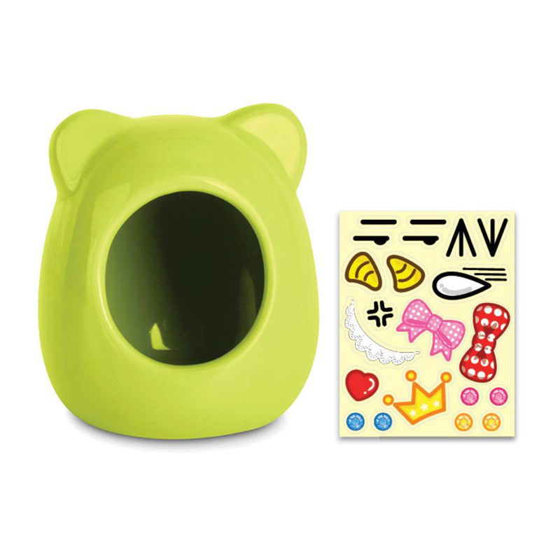 Pet Link OIC Kitty-Shaped Ceramic House Green (OC07)