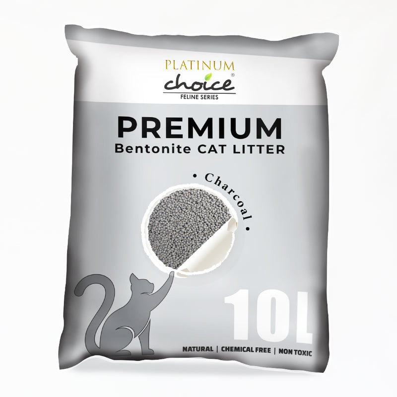 Platinum Choice Premium Bentonite Cat Litter Charcoal 10L