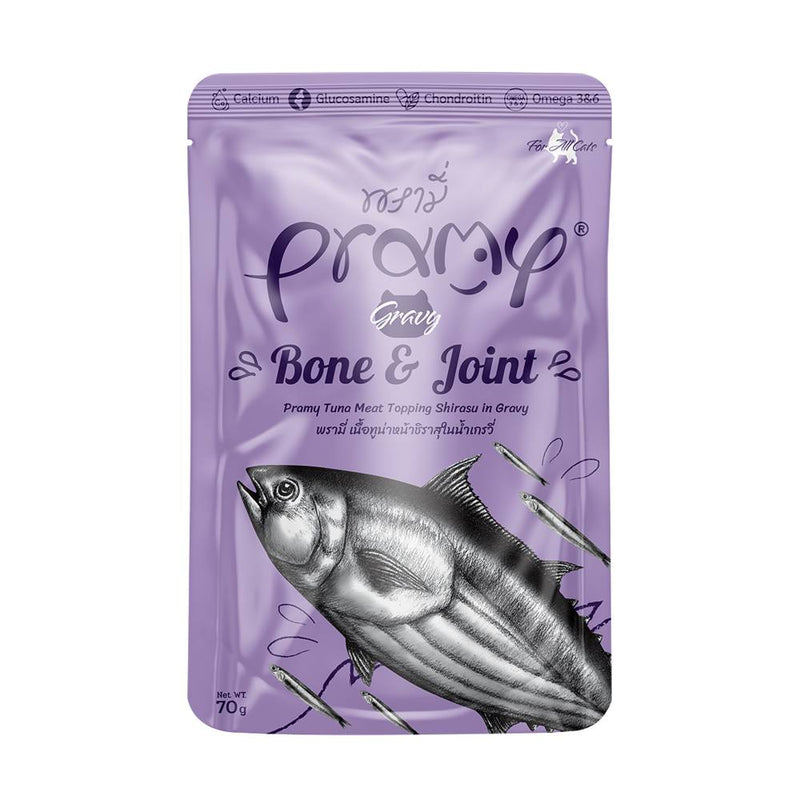 Pramy Cat Gravy Bone & Joint Pramy Tuna Meat Topping Shirasu 70g