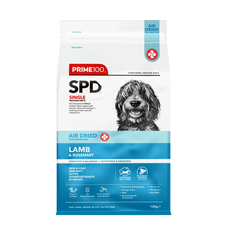 Prime100 Dog SPD - Air Dried Lamb & Rosemary 120g