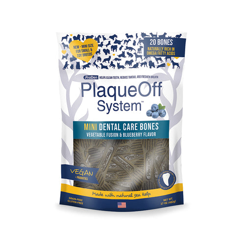 ProDen Plaque Off System Mini Dental Care Bones Vegetable Fusion & Blueberry for Dogs 340g