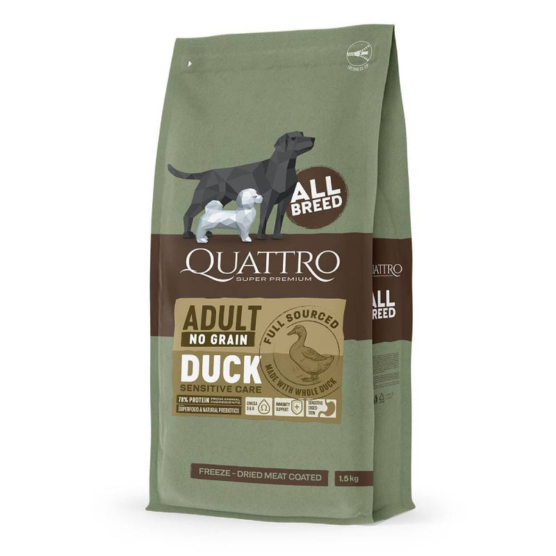 Quattro Dog Adult All Breed No Grain Duck 1.5kg