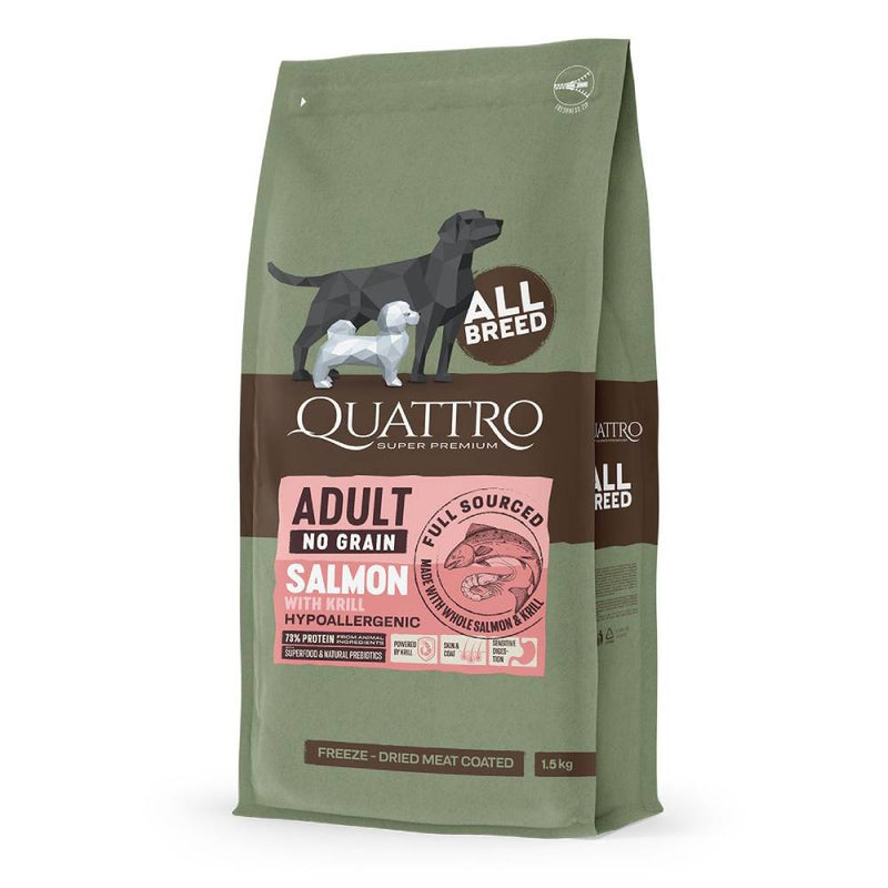 Quattro Dog Adult All Breed No Grain Salmon 1.5kg