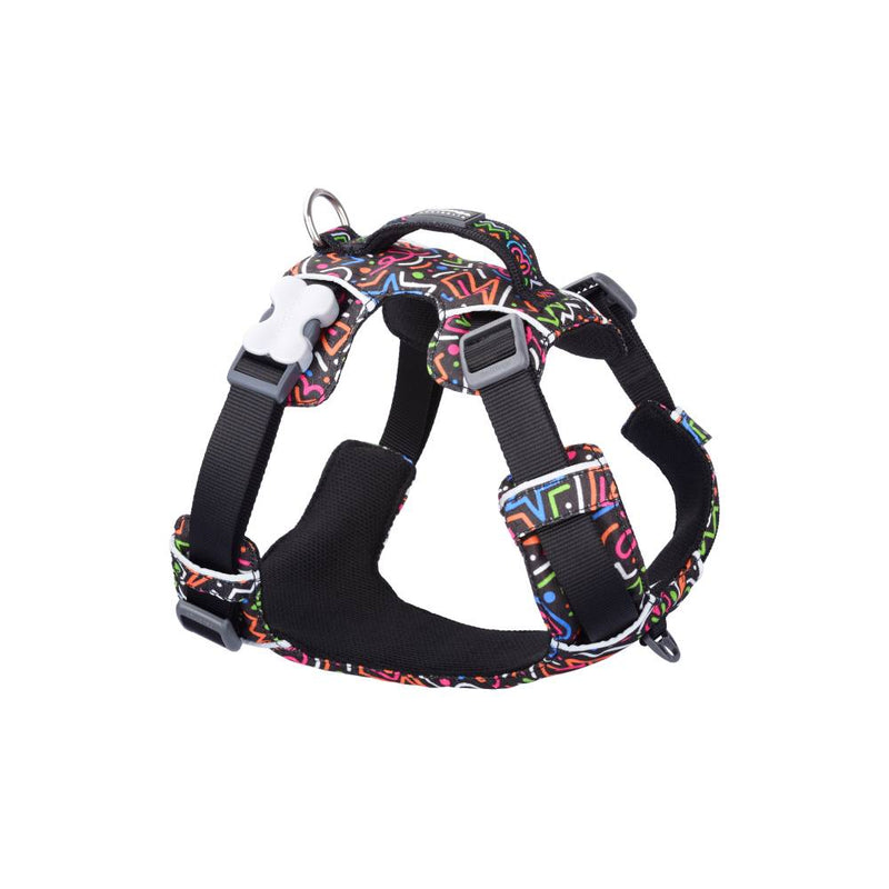 Red Dingo Sport Harness Squiggles Black L