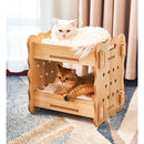 Royalpet Two-tier Cat Villa - Biscuit (L47cm x B36cm x H45cm)