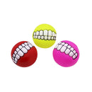 Squeaky Dog Toys - Funny Teeth Ball (Assorted Colours)