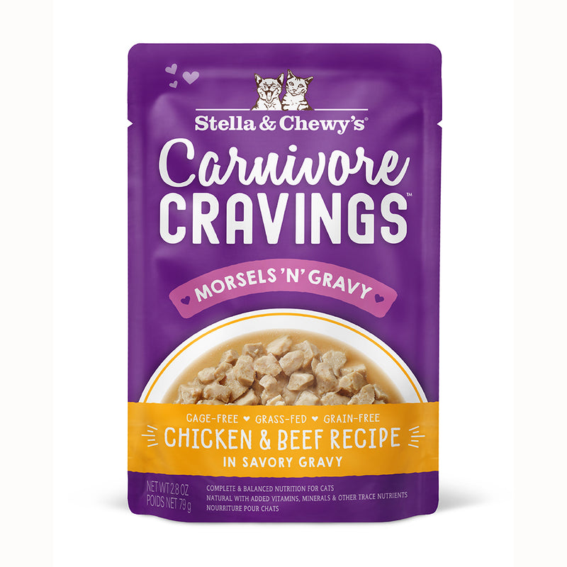 Stella & Chewy's Cat Wet Food Carnivore Cravings Morsels'N'Gravy Chicken & Beef 2.8oz