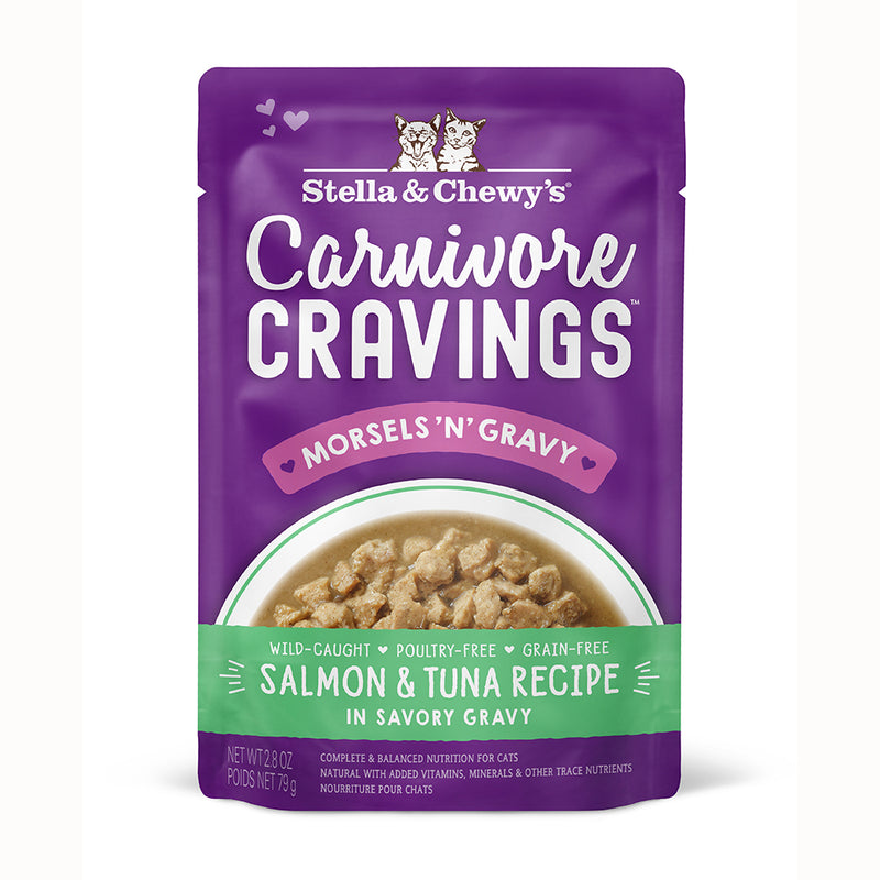 Stella & Chewy's Cat Wet Food Carnivore Cravings Morsels'N'Gravy Salmon & Tuna 2.8oz