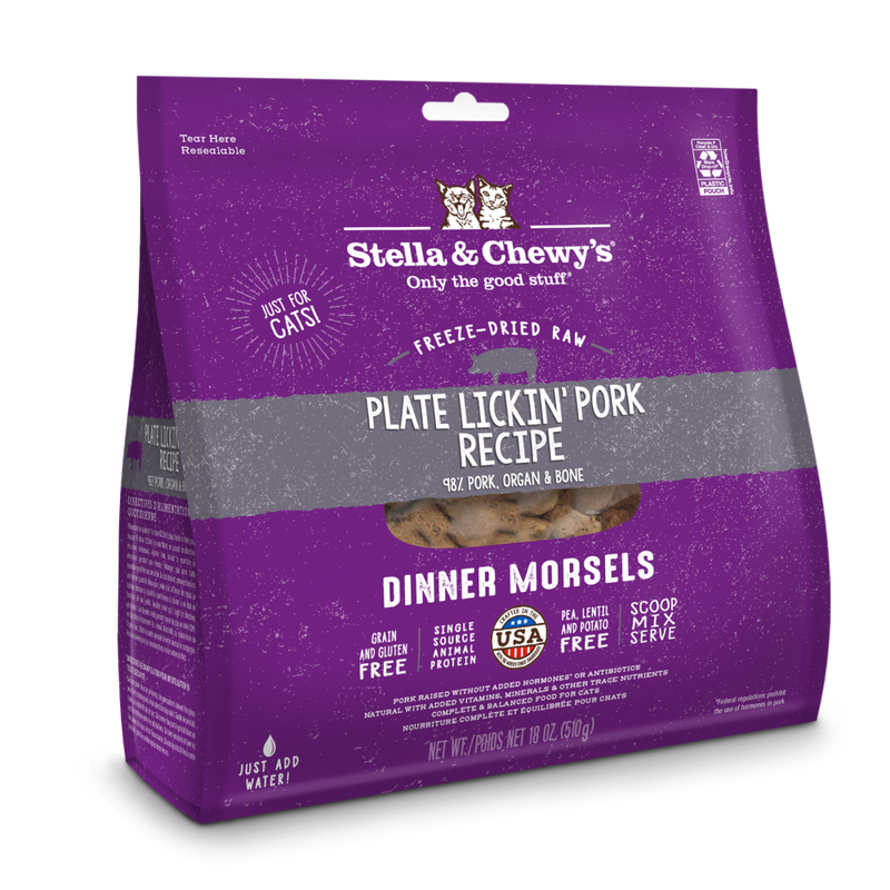 Stella & Chewy's Cat Freeze-Dried Dinner Morsels - Plate Lickin' Pork 18oz