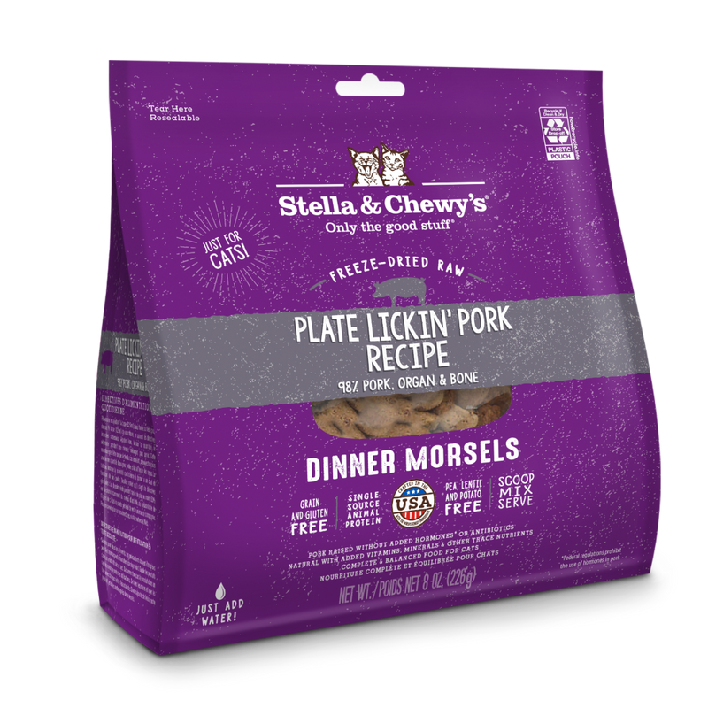 Stella & Chewy's Cat Freeze-Dried Dinner Morsels - Plate Lickin' Pork 8oz